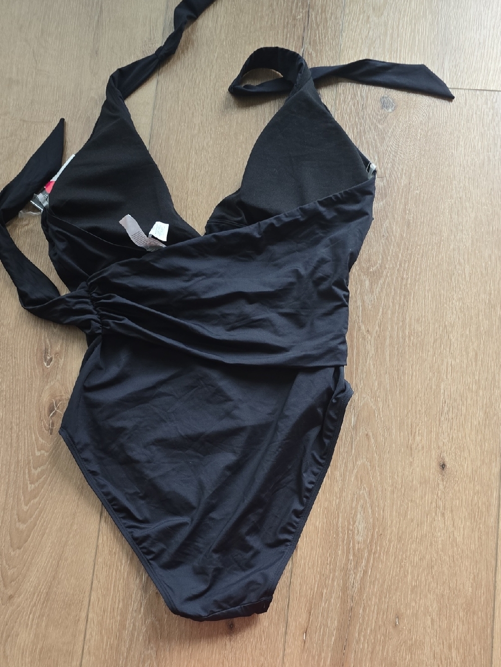 Ralph Lauren BLACK Halter Side-Tie Tummy Control One Piece Swimsuit Size 12 $144 - Picture 7 of 9